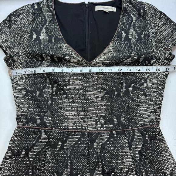 Banana Republic Heritage Metallic Snake Print A Line V Neck Mini Dress‎ Women 2 - Picture 10 of 13